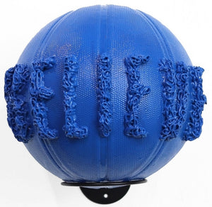 
                  
                    Load image into Gallery viewer, LE BELIEVE BASKETBALL SCULPTURE BY WCMTL - EXPO BLUE - 29.5 IN CIRCUMFERENCE
                  
                