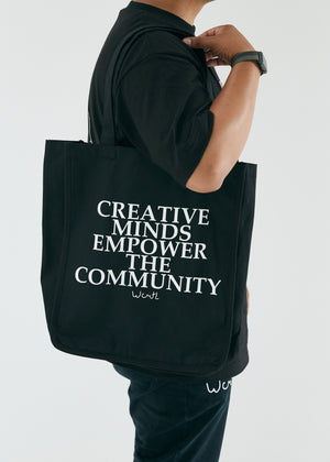 
                  
                    Load image into Gallery viewer, WCMTL - Large Size Tote Bag - Creative Minds Empower the Community
                  
                