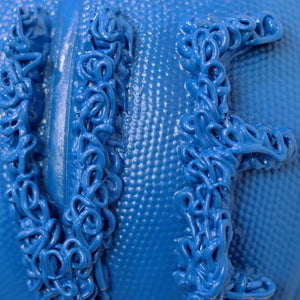 
                  
                    Load image into Gallery viewer, LE BELIEVE BASKETBALL SCULPTURE BY WCMTL - EXPO BLUE - 29.5 IN CIRCUMFERENCE
                  
                