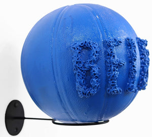 
                  
                    Load image into Gallery viewer, LE BELIEVE BASKETBALL SCULPTURE BY WCMTL - EXPO BLUE - 29.5 IN CIRCUMFERENCE
                  
                