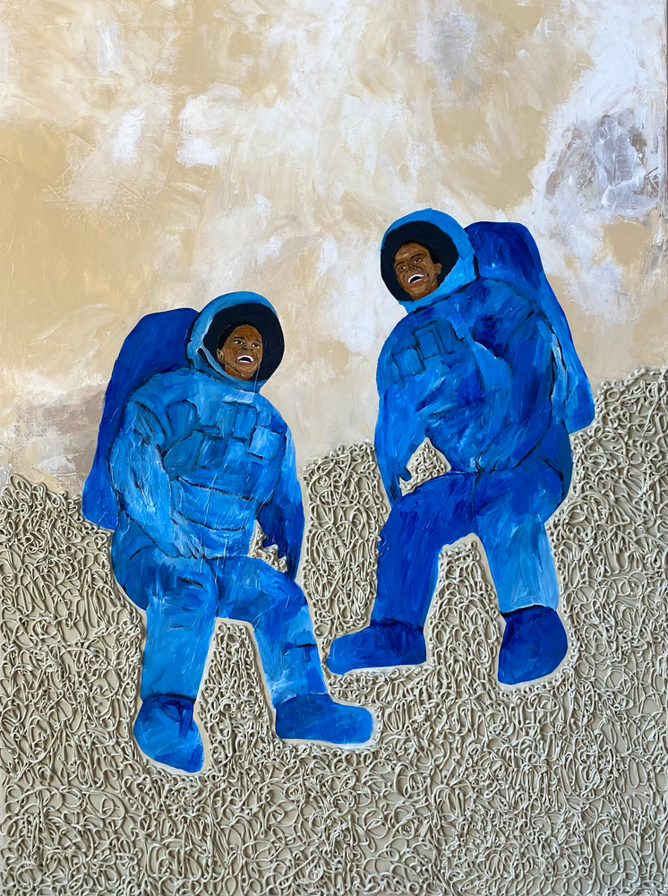 Kids on the moon (together we dream) - 30 x 40 In